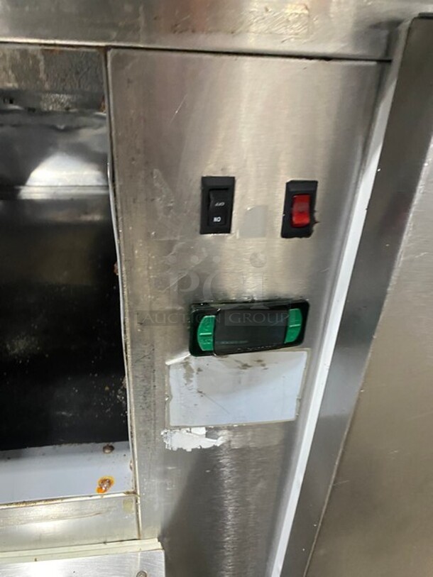 Custom Cool Commercial Work/Prep Table! With Backsplash! With Refrigerated 2 Door Underneath Storage! All Stainless Steel! On Casters! - Image 7 of 9