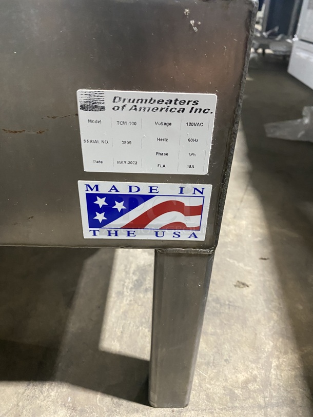 Drum Beaters All Stainless Steel Commercial Trash Can Washer! Model: TCW-100 SN:3809 1PH! On Legs! Eletric Powered! - Image 9 of 11
