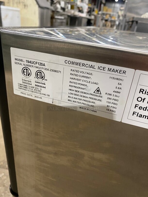 WOW! Avantco Commercial Under the Counter Ice Machine! Model 19UCF120A Serial 23090071! 115V! - Image 5 of 8