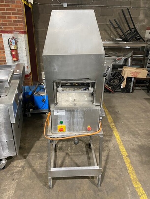 Jaccard Commercial Meat Tenderizer Machine! On Equipment Stand! All Stainless Steel! On Casters! WORKING WHEN REMOVED! Model: B93 SN: B2280