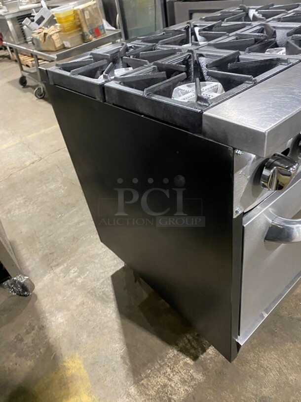 Qualite 6 Burner Natural Gas Powered Range! With Full Size Oven Underneath! All Stainless Steel! On Casters! - Image 3 of 9