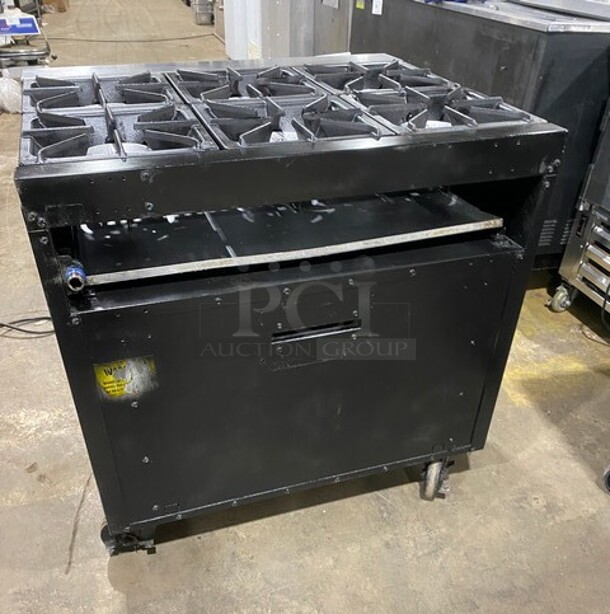 Qualite 6 Burner Natural Gas Powered Range! With Full Size Oven Underneath! All Stainless Steel! On Casters! - Image 4 of 9