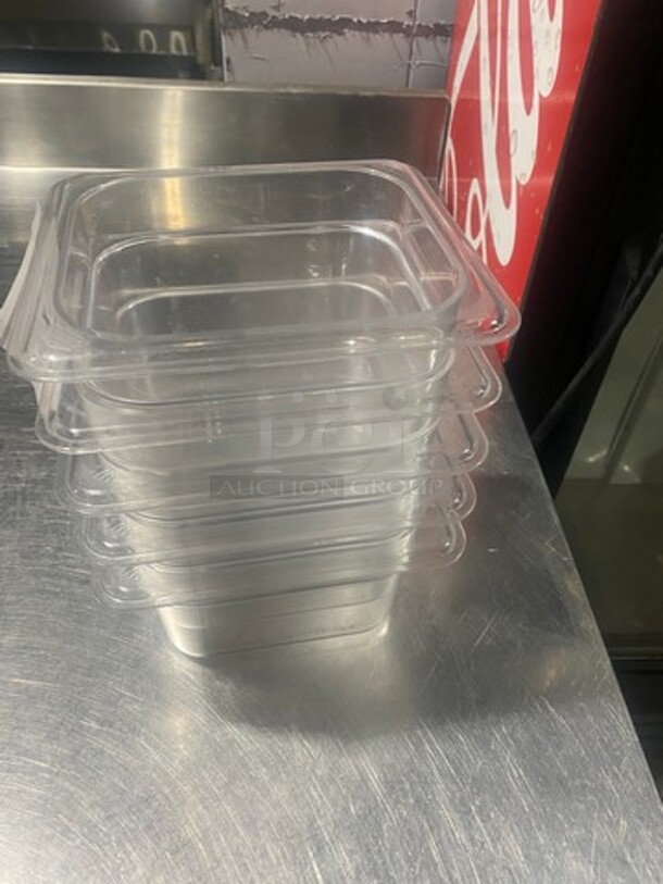 Cambro Clear Poly 1/6x4" Food Containers! 5x Your Bid! - Image 2 of 5