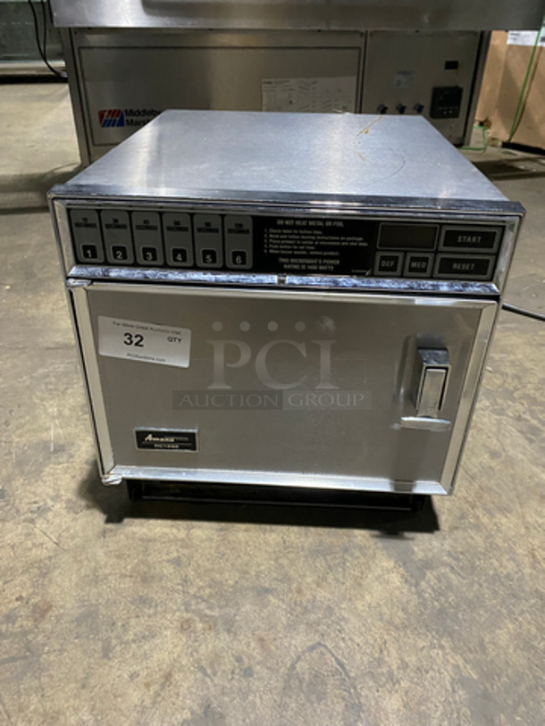 WOW! Amana Commercial Countertop Microwave Oven! All Stainless Steel! Model: RC16SE SN: 9710221645 208/230V 60HZ 1 Phase - Image 1 of 8