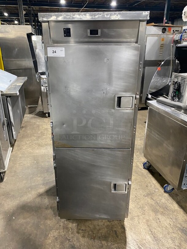 SWEET! FWE Electric Powered Food Warming Cabinet! With Solid Split Door! All Stainless Steel! On Casters! Model: TST16CHP SN: 144082001 120V 60HZ 1 Phase