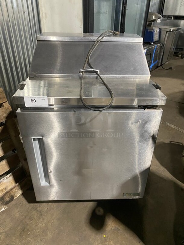 NICE! Edesa Commercial Refrigerated Mega Top Sandwich/Salad Prep Table! With Single Door Cooler Underneath! All Stainless Steel! On Casters! 115V 1 Phase! Model: EDST-27-8 SN: 15044138M! - Image 1 of 8