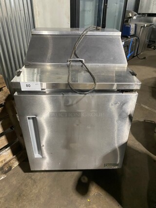 NICE! Edesa Commercial Refrigerated Mega Top Sandwich/Salad Prep Table! With Single Door Cooler Underneath! All Stainless Steel! On Casters! 115V 1 Phase! Model: EDST-27-8 SN: 15044138M!