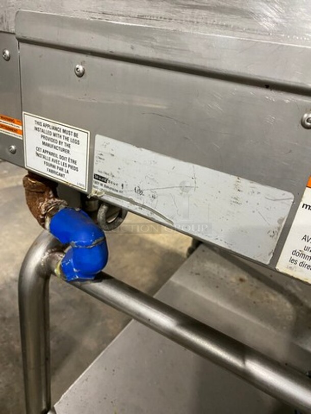 Woodstone Commercial Natural Gas Powered Flat Griddle! With Split Top! With Back & Side Splashes! On Equipment Stand! With Storage Space Underneath! All Stainless Steel! On Casters! - Image 7 of 10