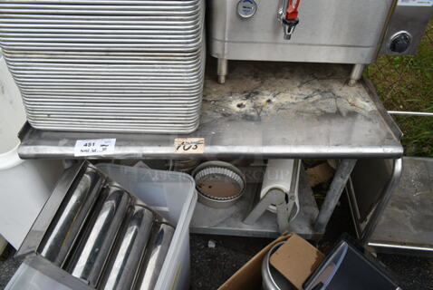 ALL ONE MONEY! Lot of Stainless Steel Table, Metal Full Size Baking Pans, Stainless Steel Cylindrical Bins, Round Baking Pans. 