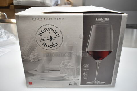 3 Boxes of 24 BRAND NEW IN BOX! Bormioli Rocco Electra Wine Glasses. 3 Times Your Bid!