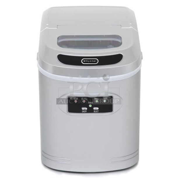 BRAND NEW SCRATCH AND DENT! Whynter IMC-270MS Metal Countertop Compact Portable Ice Maker 27 lb capacity. 115 Volts, 1 Phase. Tested and Working! - Image 1 of 4
