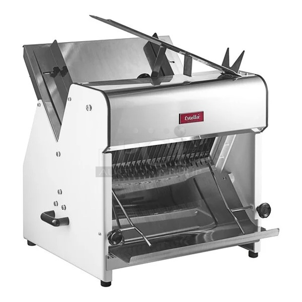 BRAND NEW SCRATCH AND DENT! Estella 348BSL34 Metal Commercial Countertop 3/4" Bread Loaf Slicer. 110 Volts, 1 Phase. Tested and Working! - Image 1 of 5