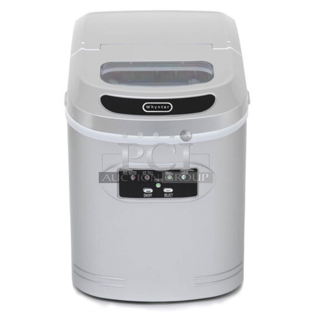 BRAND NEW SCRATCH AND DENT! Whynter IMC-270MS Metal Countertop Compact Portable Ice Maker 27 lb capacity. 115 Volts, 1 Phase. Tested and Working! - Image 1 of 6