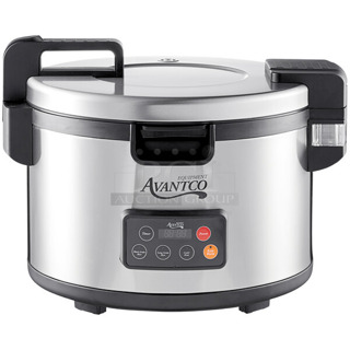 BRAND NEW SCRATCH AND DENT! Avantco 177RCSA90 Stainless Steel Commercial Countertop Sealed Lid Rice Cooker. 240 Volts, 1 Phase. 