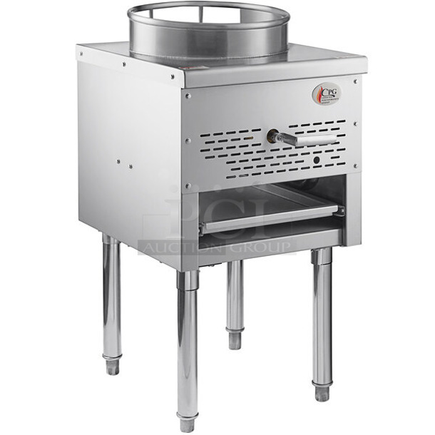 BRAND NEW SCRATCH AND DENT! Cooking Performance Group CPG 351WOKR13N Stainless Steel Commercial Countertop Natural Gas Powered Single Burner Wok Range. 
