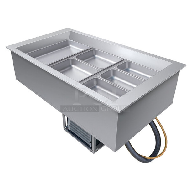 BRAND NEW! Hatco CWB-3 Stainless Steel Commercial Three Pan Refrigerated Drop In Cold Food Well with Drain. Does Not Come w/ Pans. 120 Volts, 1 Phase. Tested and Working!
