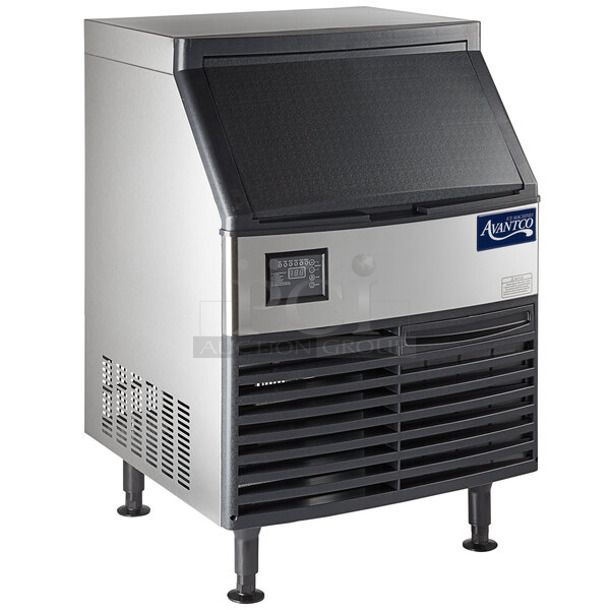 BRAND NEW SCRATCH AND DENT! Avantco 194UCH210A Stainless Steel Commercial Self Contained Undercounter Ice Machine. 115 Volts, 1 Phase. - Item #1114578