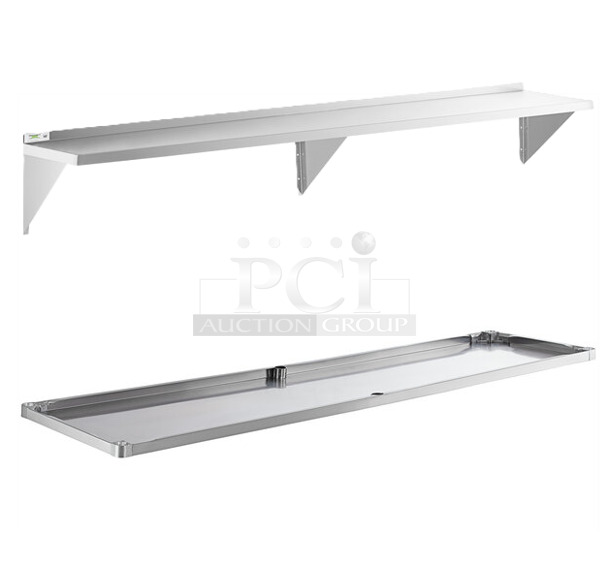 2 BRAND NEW SCRATCH AND DENT! Items; Regency 600UT3096S Adjustable Stainless Steel Work Table Undershelf for 30" x 96" Tables - 18 Gauge and Regency 600WS1896HD 16 Gauge Stainless Steel 18" x 96" Heavy Duty Wall Shelf. 2 Times Your Bid! - Image 1 of 5