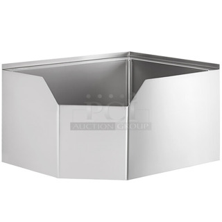 BRAND NEW SCRATCH AND DENT! Regency 600SM202812C 16-Gauge Stainless Steel One Compartment Corner Mop Sink with Notched Front - 28" x 20" x 12" Bowl