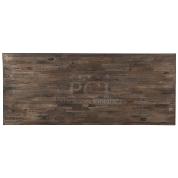 BRAND NEW SCRATCH AND DENT! Lancaster Table & Seating 3493072BBESP  30" x 72" Wood Butcher Block Table Top with Espresso Finish. May Be Missing Pieces.  - Image 1 of 3