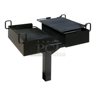 BRAND NEW SCRATCH AND DENT! Ultra Site Playcore 627 28" Inground Mount Cantilever Group Grill with 4" Square Post