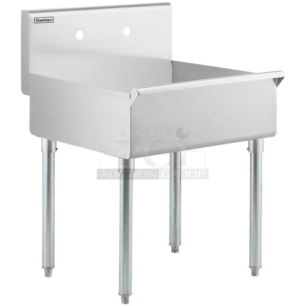 BRAND NEW SCRATCH AND DENT! Steelton 522MS2124 21" x 24" x 8" 18-Gauge 430 Stainless Steel Standing Mop Sink.  - Image 1 of 7