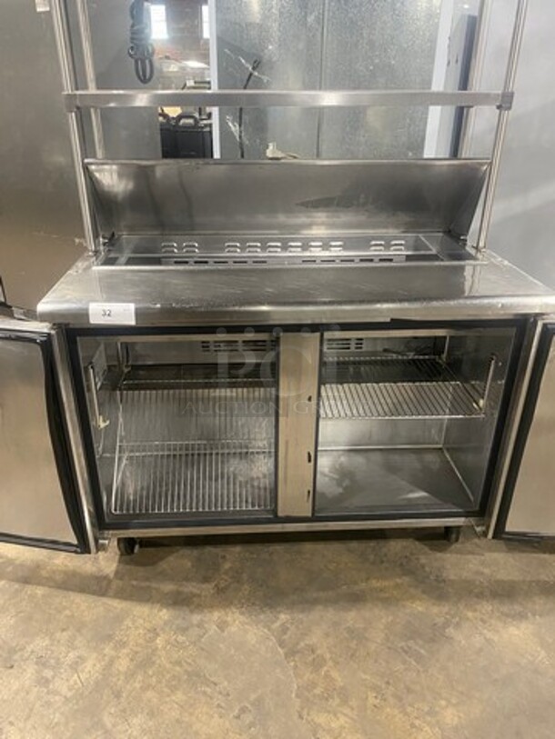 Turbo Air Commercial Refrigerated Sandwich Prep Table! With 2 Door Storage Space! Poly Coated Racks! With Overhead Shelf Space! All Stainless Steel! On Casters! Model: TST48SD - Image 5 of 11