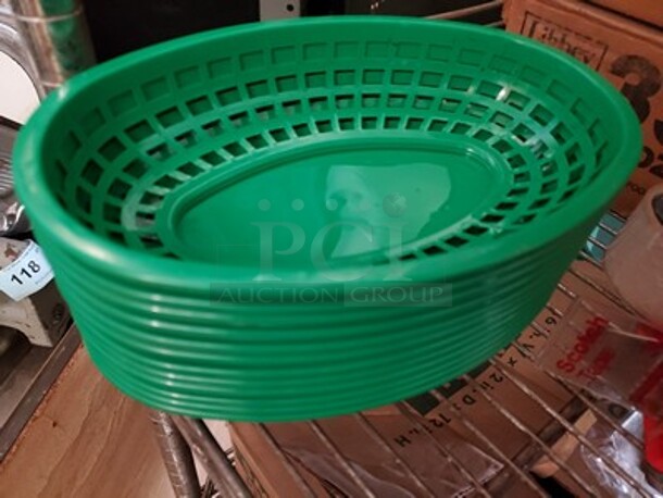 Green Oval Plastic Fast Food Basket - Image 2 of 3