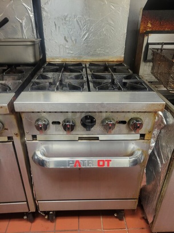 PATRIOT Natural Gas 4 Burner Stove W/ Oven on Casters! - Image 2 of 4