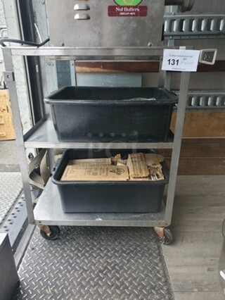 Stainless Steel Service Cart - 24 x 16 x 32" (Content not included)