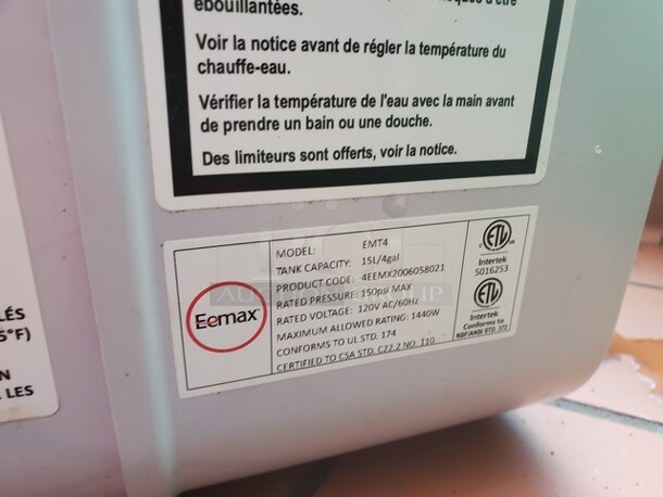 Eemax EMT4 4gal Electric Mini Tank Water Heater - Image 4 of 4