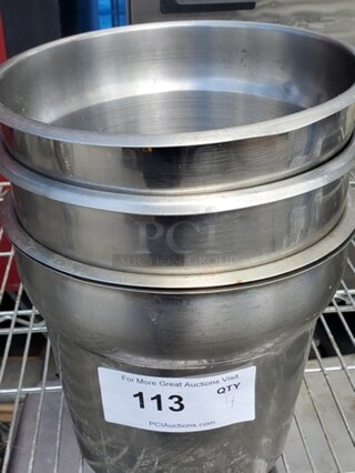 Lot of 4 Round Stainless Steel Insets *without lids*