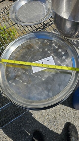 Lot of 10 Round Stainless Steel Trays
