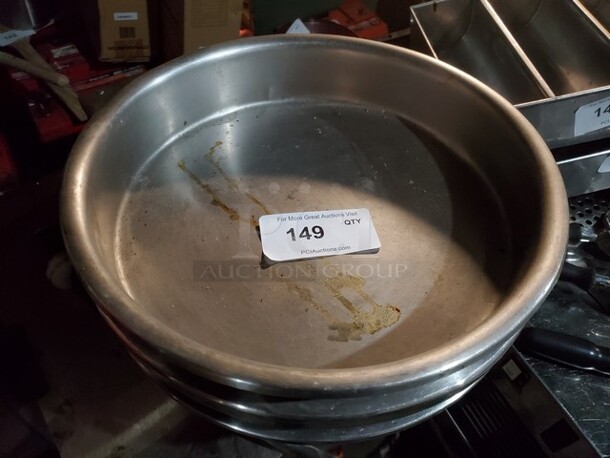 Lot of 3 Stainless Steel Food Pans for Value Series 180 Degrees Round Roll-Top Chafer - Image 1 of 3
