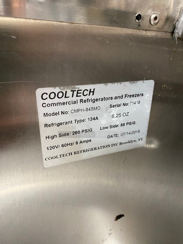 CoolTech 84' Refrigerated All Stainless Steel Prep Table! With Storage Space Underneath! On Casters! - Image 8 of 9