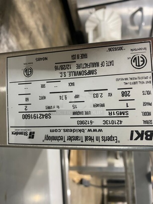 NEW! LATE MODEL! 2016 BKI Commercial Countertop Pass Through Food Warmer Merchandiser! Stainless Steel! On Legs! Model: SM51R SN: 421013C612003 208V 60HZ 1 Phase - Image 7 of 10