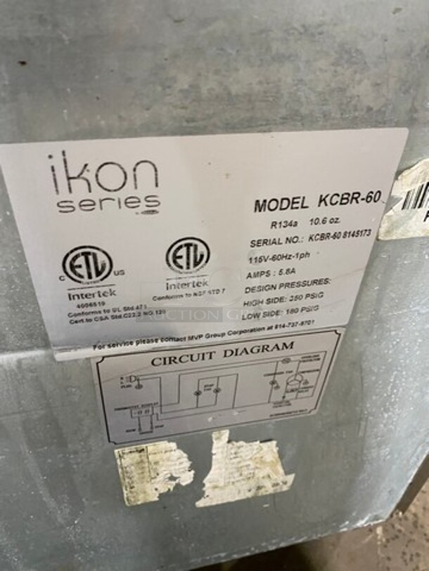 Ikon Commercial Refrigerated Chef Base! With 2 Drawer Storage Space! All Stainless Steel! On Casters! Model: KCBR60 SN: KCBR608145173 115V 60HZ 1 Phase - Image 7 of 8