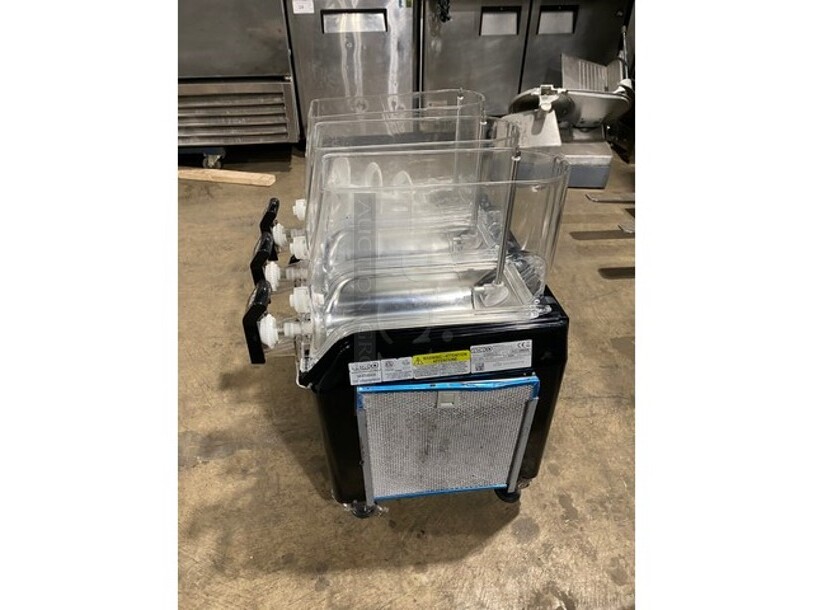 Elmeco FC3 Stainless Steel Commercial Countertop 3 Hopper Slushie. 115 Volts, 1 Phase. 25x24x28.  - Image 2 of 8