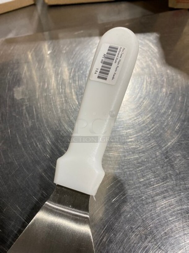 NEW! Metal Perforated Griddle Spatula! With White Poly Handle! 4x Your Bid! - Image 4 of 6