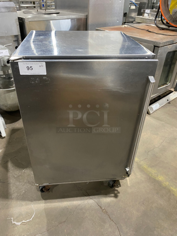 Perlick Commercial Undercounter Single Door Reach In Cooler! Solid Stainless Steel! On Casters! Model: HC24RS SN: 653439 115V 60HZ 1 Phase