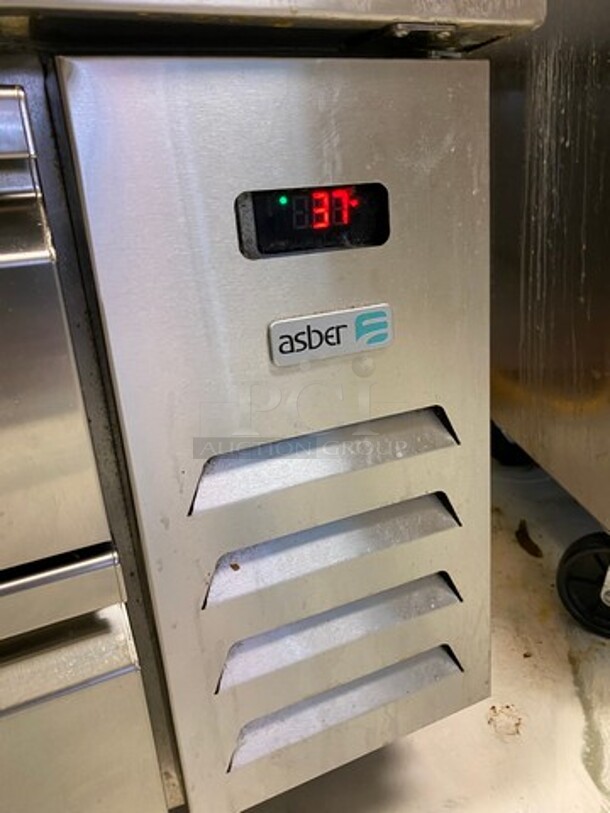 LATE MODEL! 2019 Asber Commercial Refrigerated 4 Drawer Chef Base! All Stainless Steel! On Casters! WORKING WHEN REMOVED! Model: ACBR72NHC SN: 19086807 - Image 7 of 8