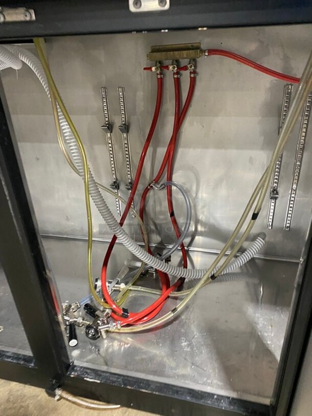 NICE! Avantco Commercial Refrigerated Dual Tower Kegerator! With Towers! With 3 Door Storage Space Underneath! Poly Coated Racks! Model: 178UDD378 SN:6436334321083606 115V - Image 6 of 10