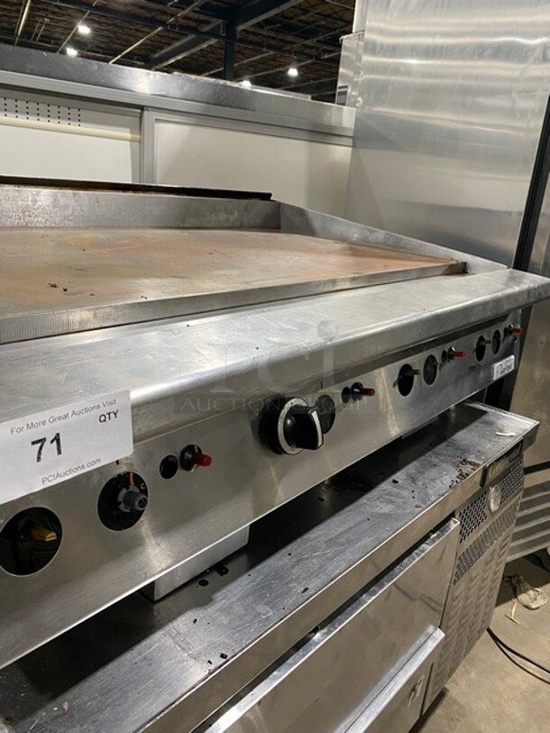 Garland Stainless Steel Commercial Countertop Natural Gas Powered Flat Top Griddle on Stainless Steel! - Image 6 of 8