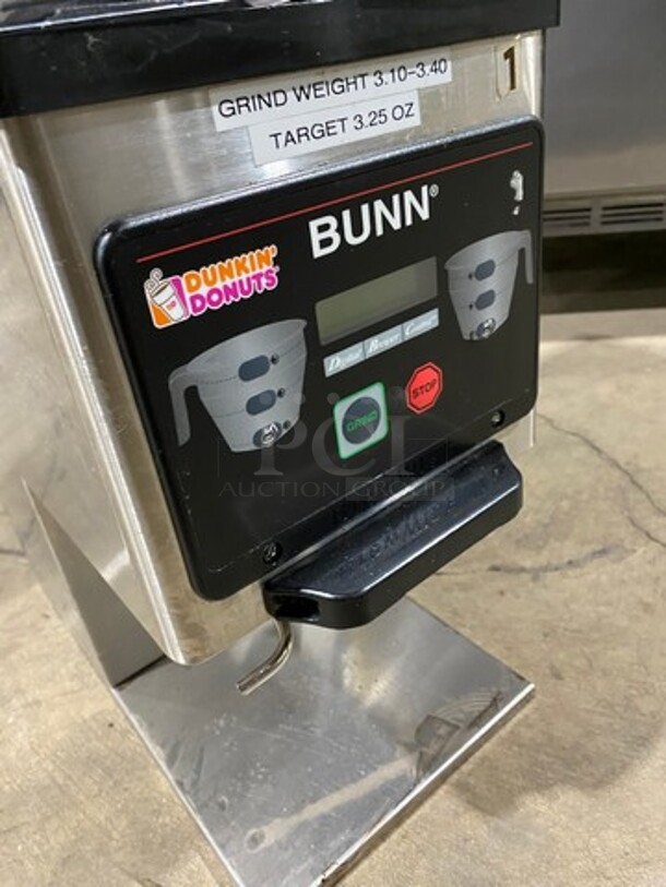 Bunn Commercial Countertop Dual Coffee Bean Grinder Machine! Stainless Steel Body! Model: MHG SN: MHG0022457 120V 60HZ 1 Phase - Image 6 of 8