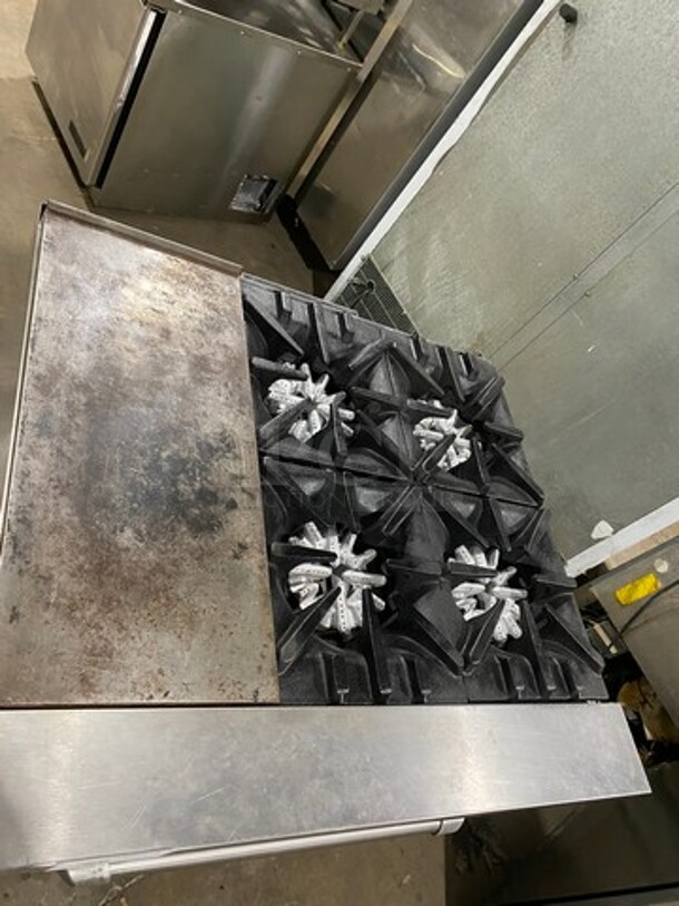 Garland Commercial Natural Gas Powered 4 Burner Stove With Hot Plate! with Oven Underneath! All Stainless Steel! On Casters! - Image 5 of 12