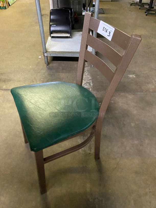 Red, Green And Tan Cushioned Chairs! With Brown Metal Body! 9x Your Bid! - Image 4 of 6