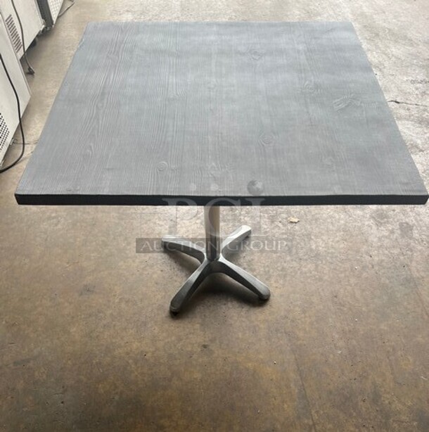 Wow! Brand New! OCS Ash Grey Finish Scratch Resistant Durowood Composite Dining Table! 24 By 24! Suitable For Indoor & Outdoor Use With Polished Base! - Image 1 of 5