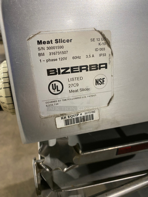 Bizerba Commercial Meat/Deli Slicer! On Stand! With Storage Area Underneath! All Stainless Steel! On Legs! Model: SE12 SN: 30001590 120V 60HZ 1 Phase - Image 10 of 11