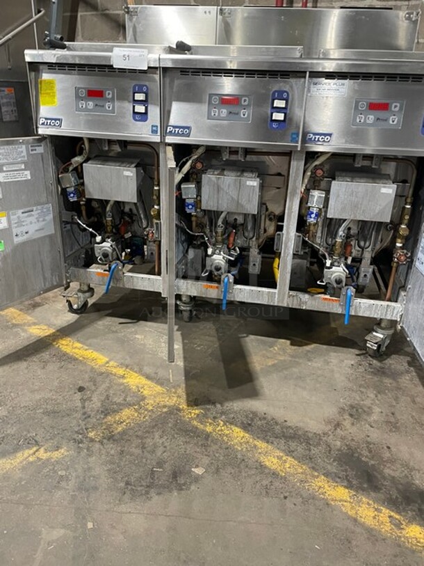 SWEET! Pitco Late Model Commercial 3 Bay Natural Gas Powered Pasta Cooker/Rethermalizer! All Stainless Steel! On Casters! 115V! Model: SRTG SN: G16AD007609! - Image 7 of 12
