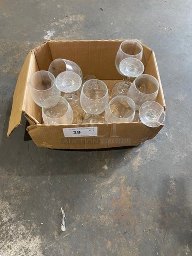 ALL ONE MONEY! Clear Glass Stemmed Wine Glasses!